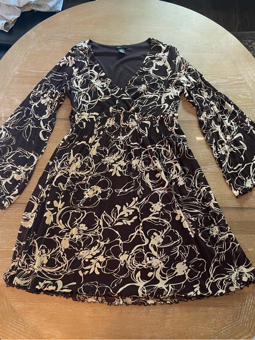 BCBGMaxAzria Black Label on Dark Brown Fabric